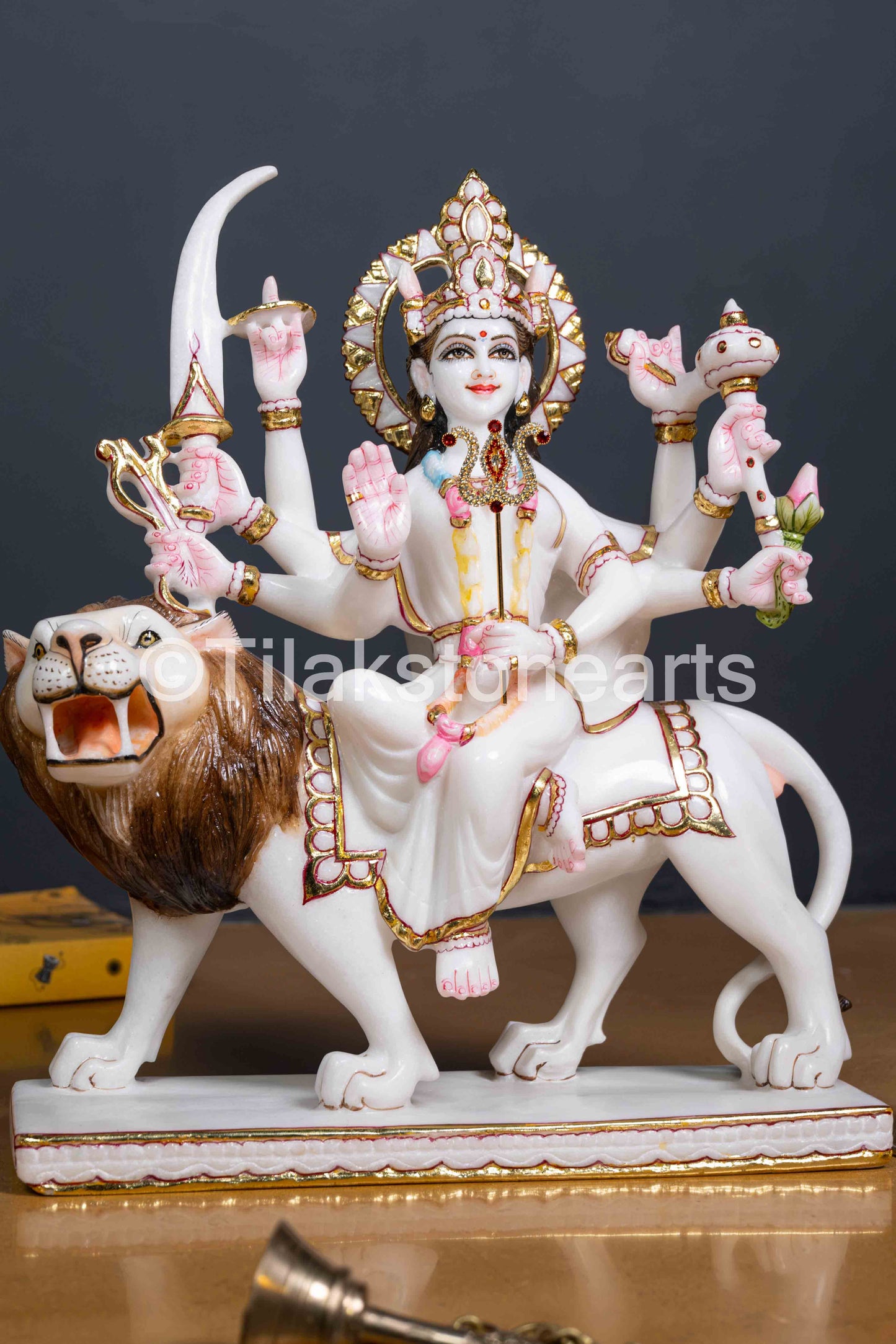 Durga Mata Idol 15" Vietnam Pure White Marble