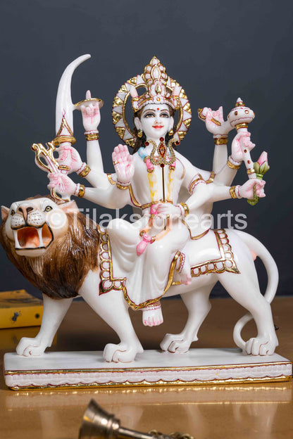 Durga Mata Idol 15" Vietnam Pure White Marble