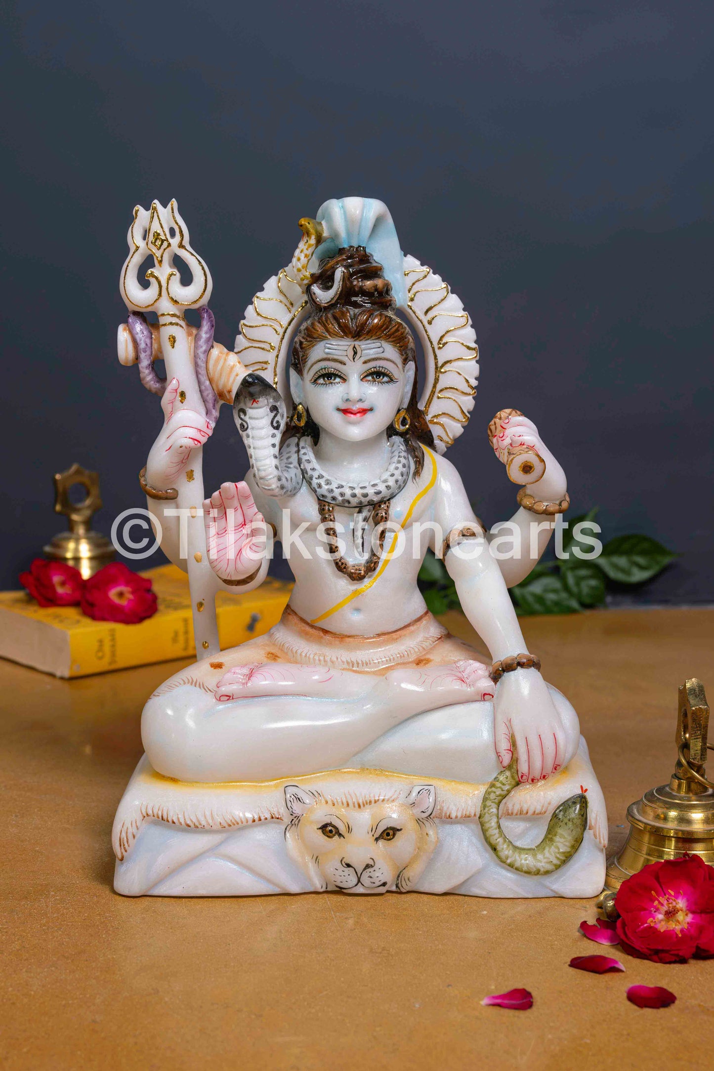 Lord Shiva 12" Vietnam Pure White Marble Idol