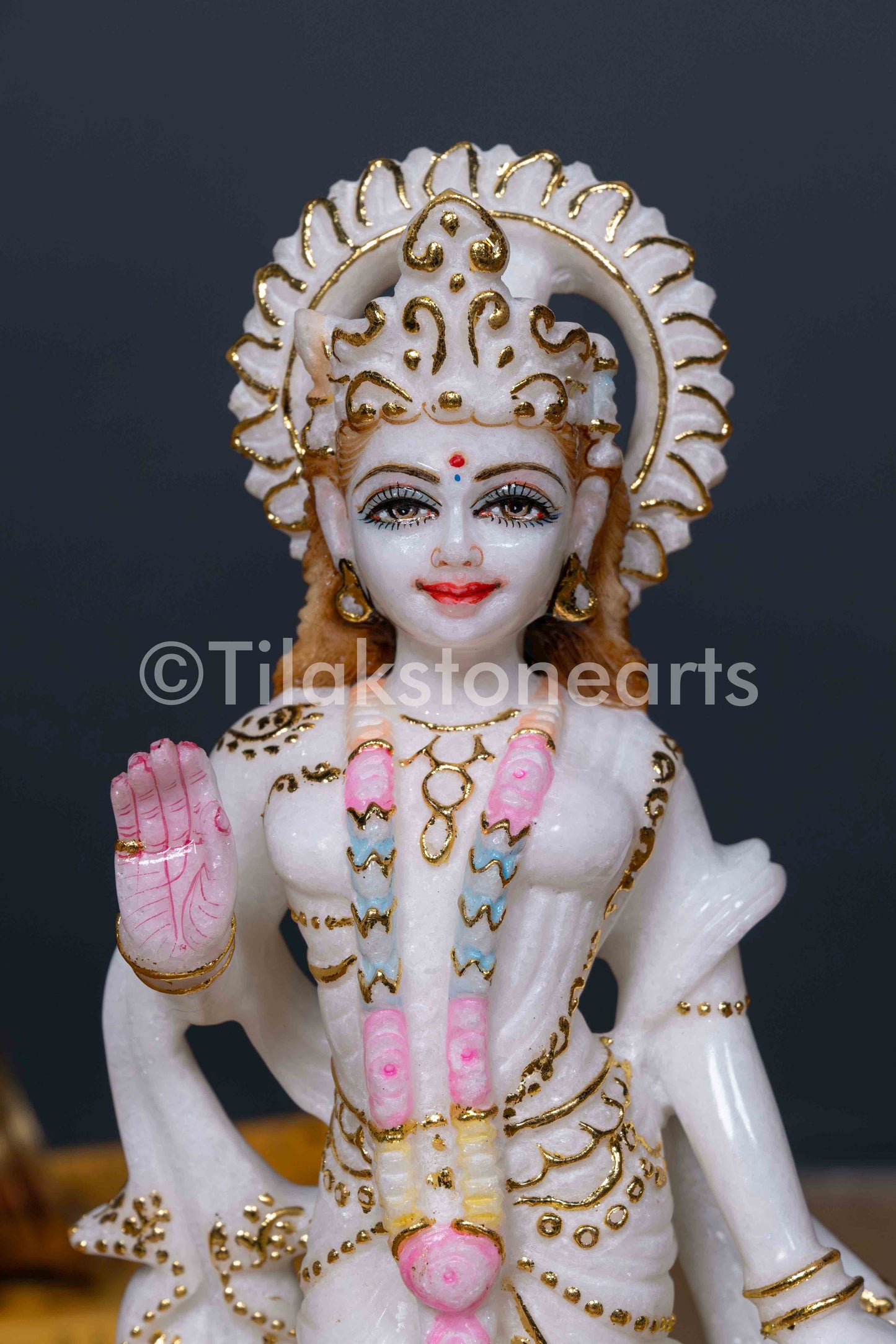 Radha Krishna 12" Vietnam Pure White Marble Idol