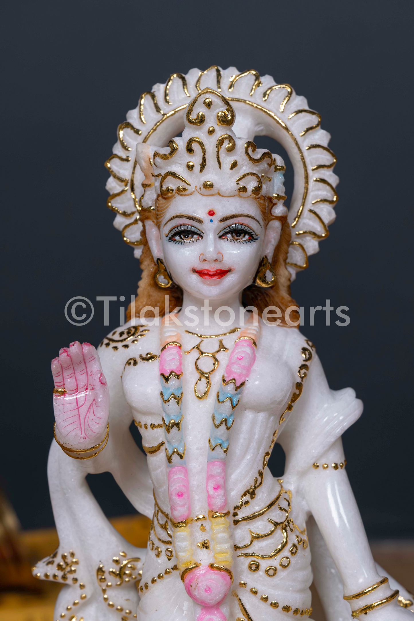 Radha Krishna 12" Vietnam Pure White Marble Idol