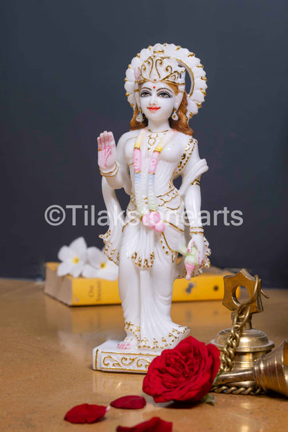 Vishnu Laxmi 12" Vietnam Pure White Marble Idol