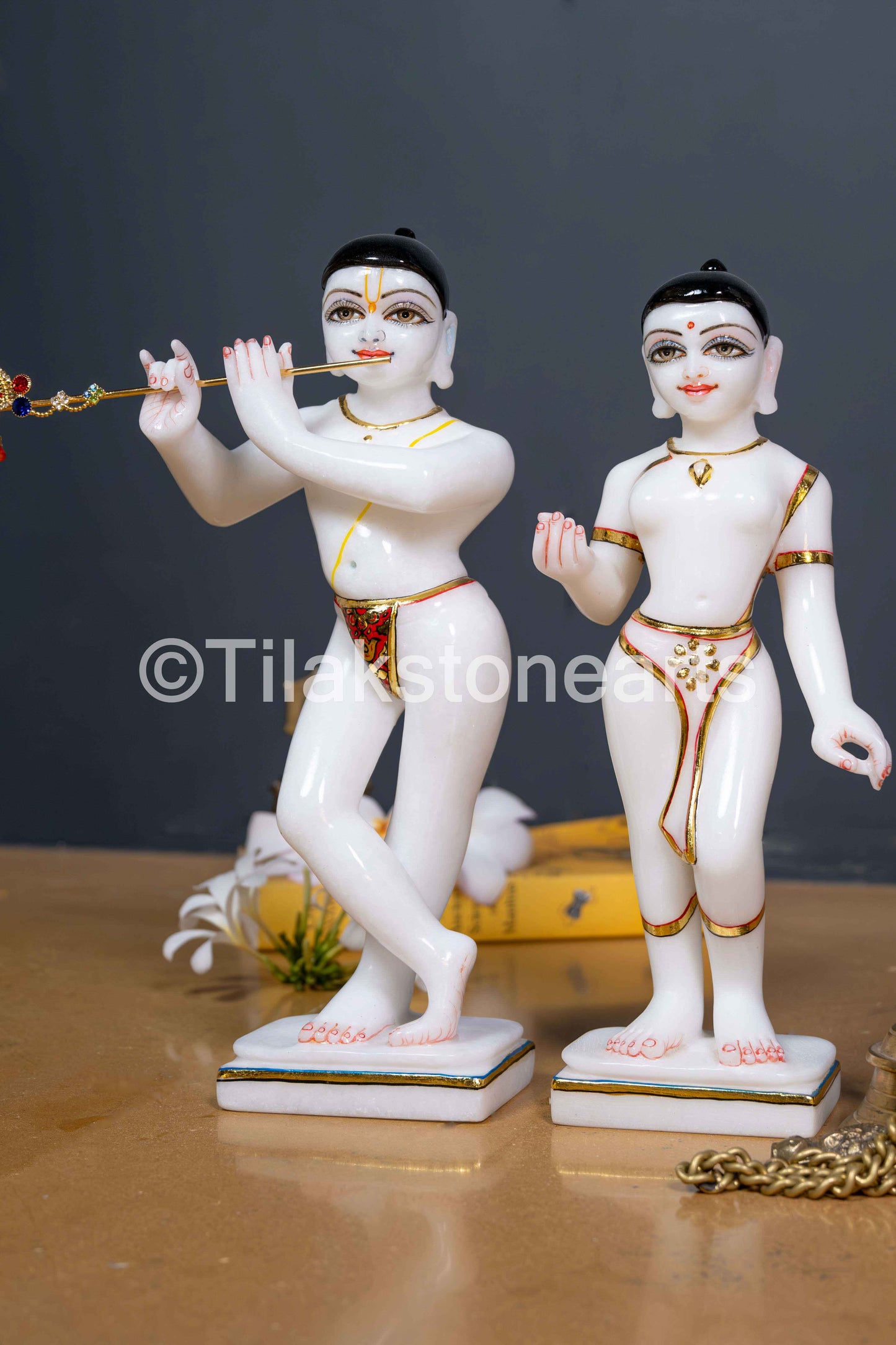 Isckon Radha Krishna 12" Vietnam Pure White Idol
