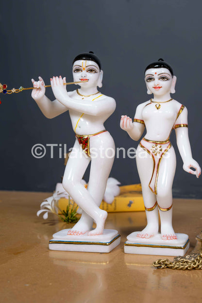 Isckon Radha Krishna 12" Vietnam Pure White Idol