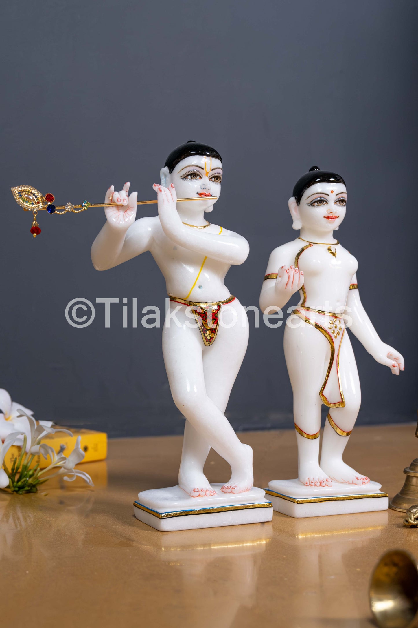 Isckon Radha Krishna 12" Vietnam Pure White Idol