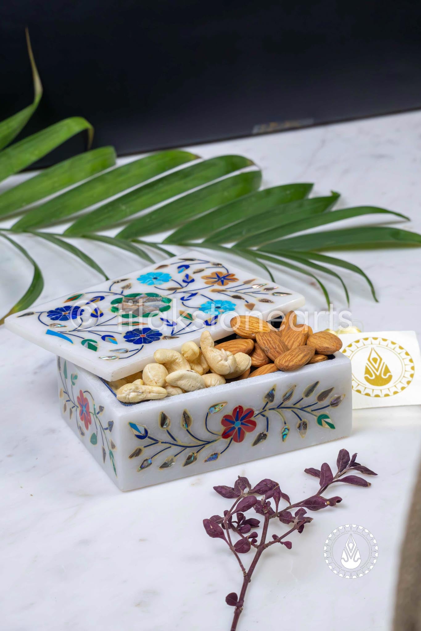 Dry Fruit Pots 2" | Inlay Stones