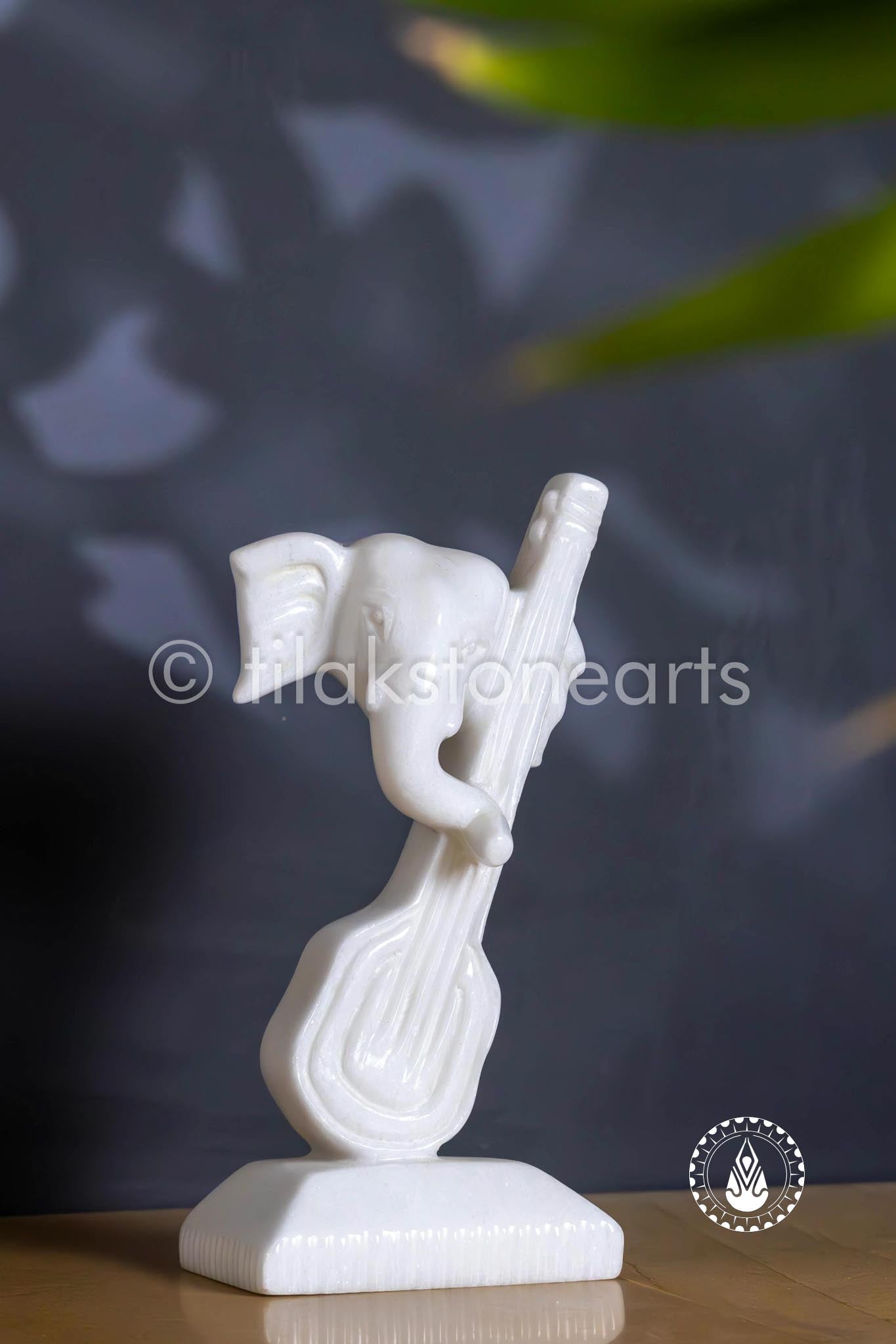 Veena Ganesh Ji 10" | Swiss White (Imported)