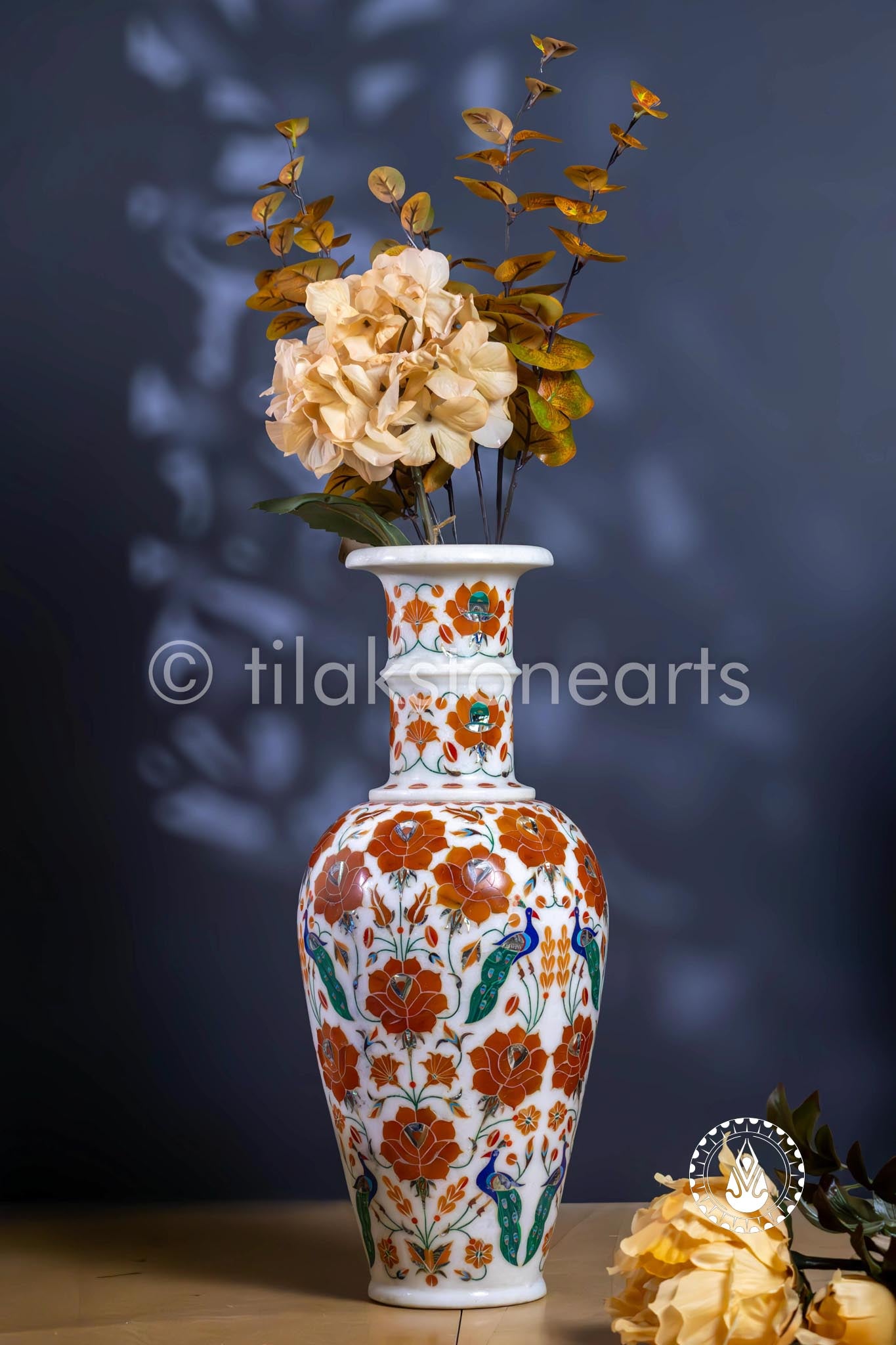 Flower Pot 18" | Inlay Stone