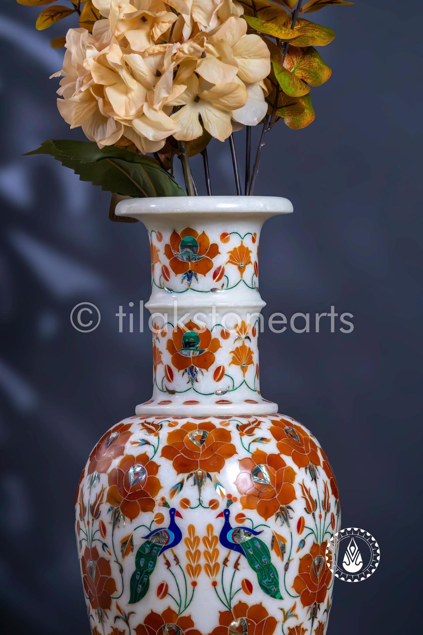 Flower Pot 18" | Inlay Stone