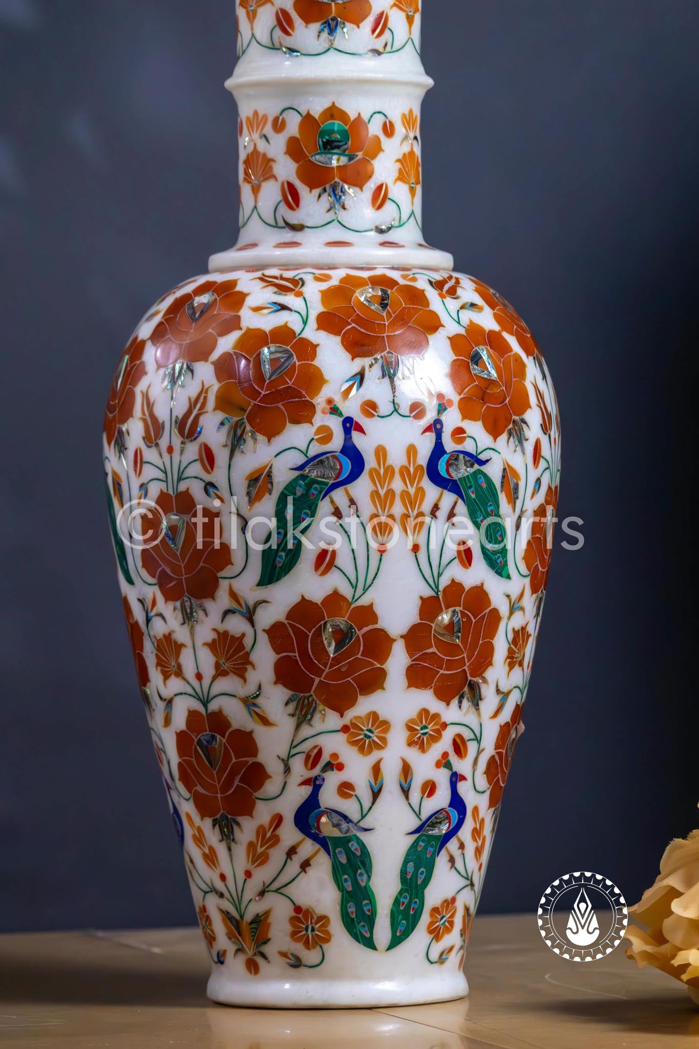 Flower Pot 18" | Inlay Stone