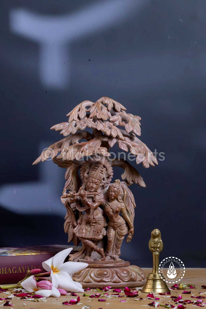 Radha Krishna Under A Tree 12" | Serpentine Stone