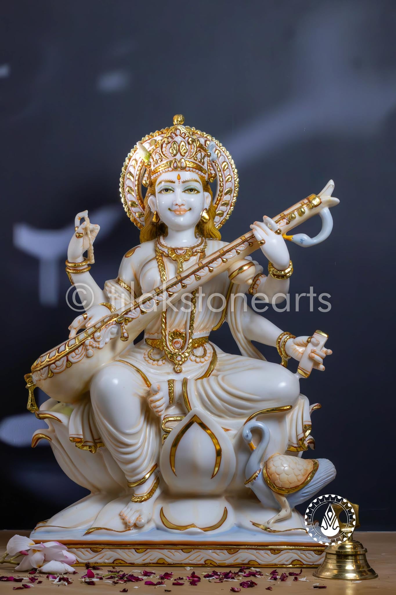 Saraswati Maa 24" | Cultured Marble