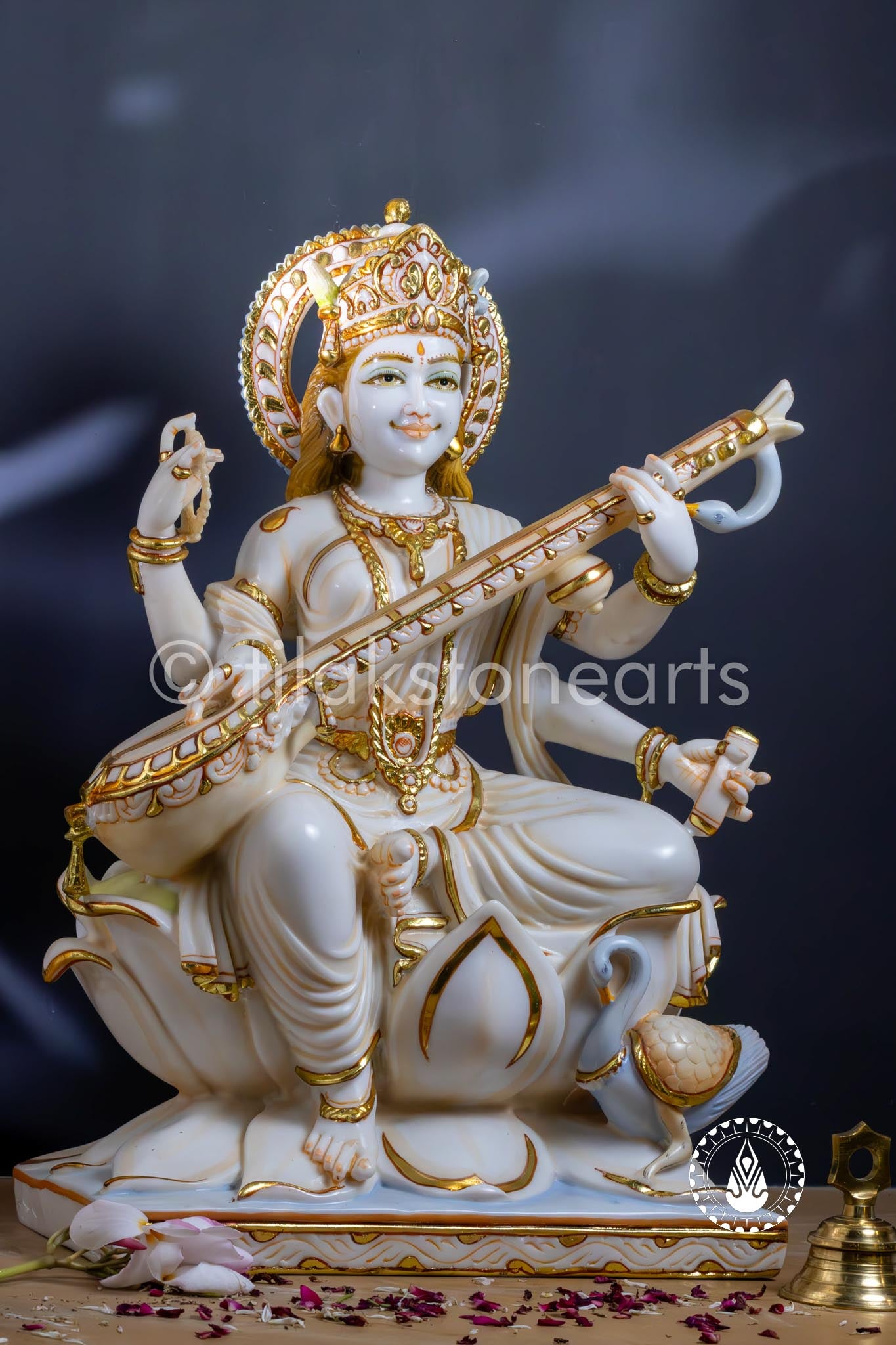 Saraswati Maa 24" | Cultured Marble