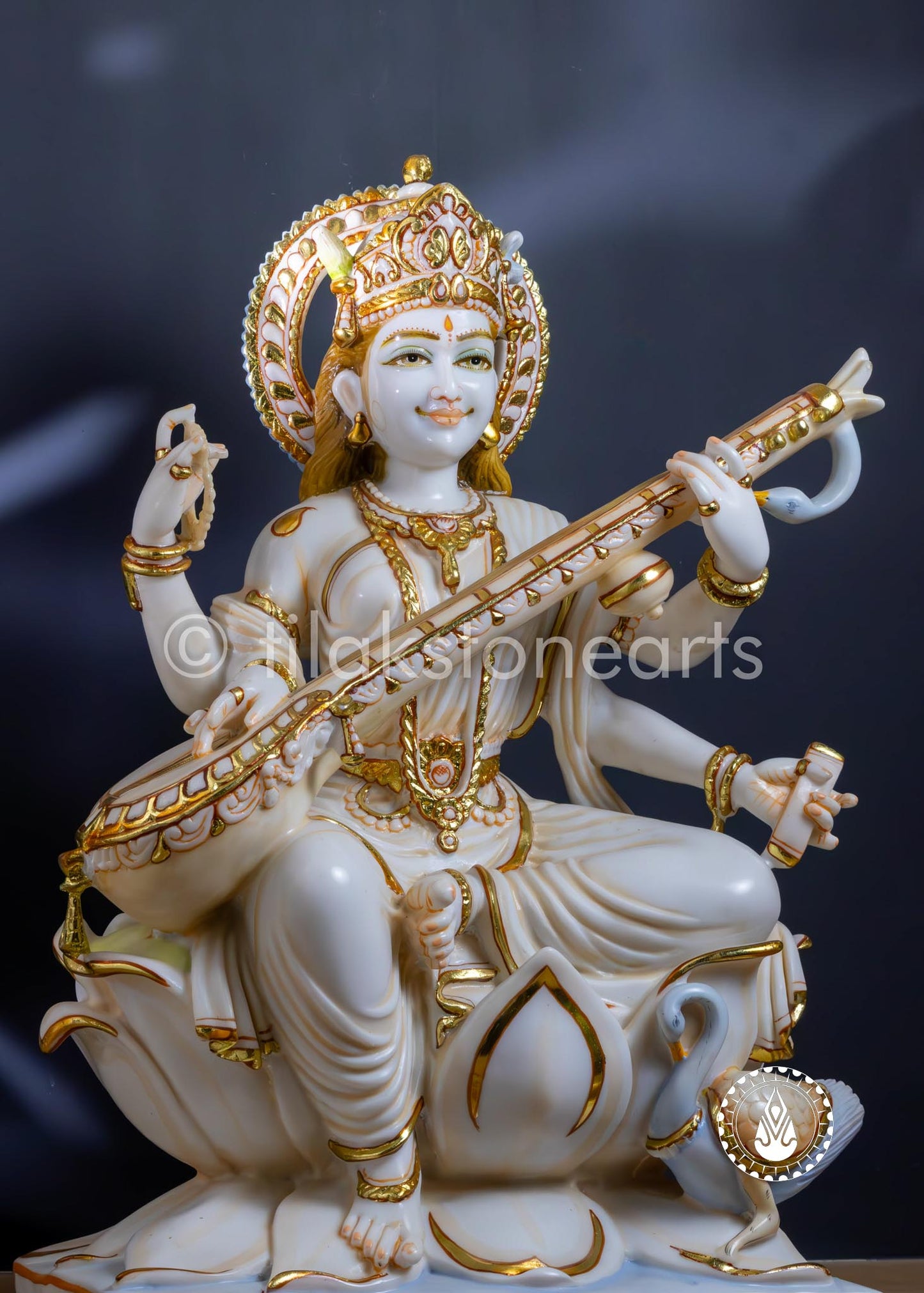 Saraswati Maa 24" | Cultured Marble
