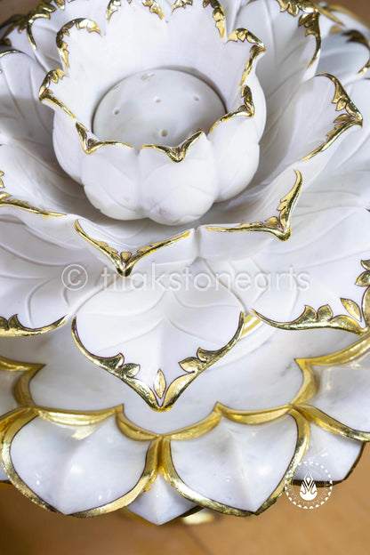 The Lotus 16" | Makrana White