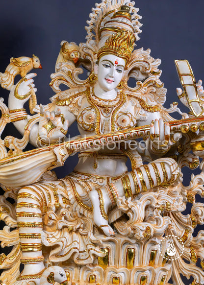 Saraswati Maa 34" | Cultured Marble