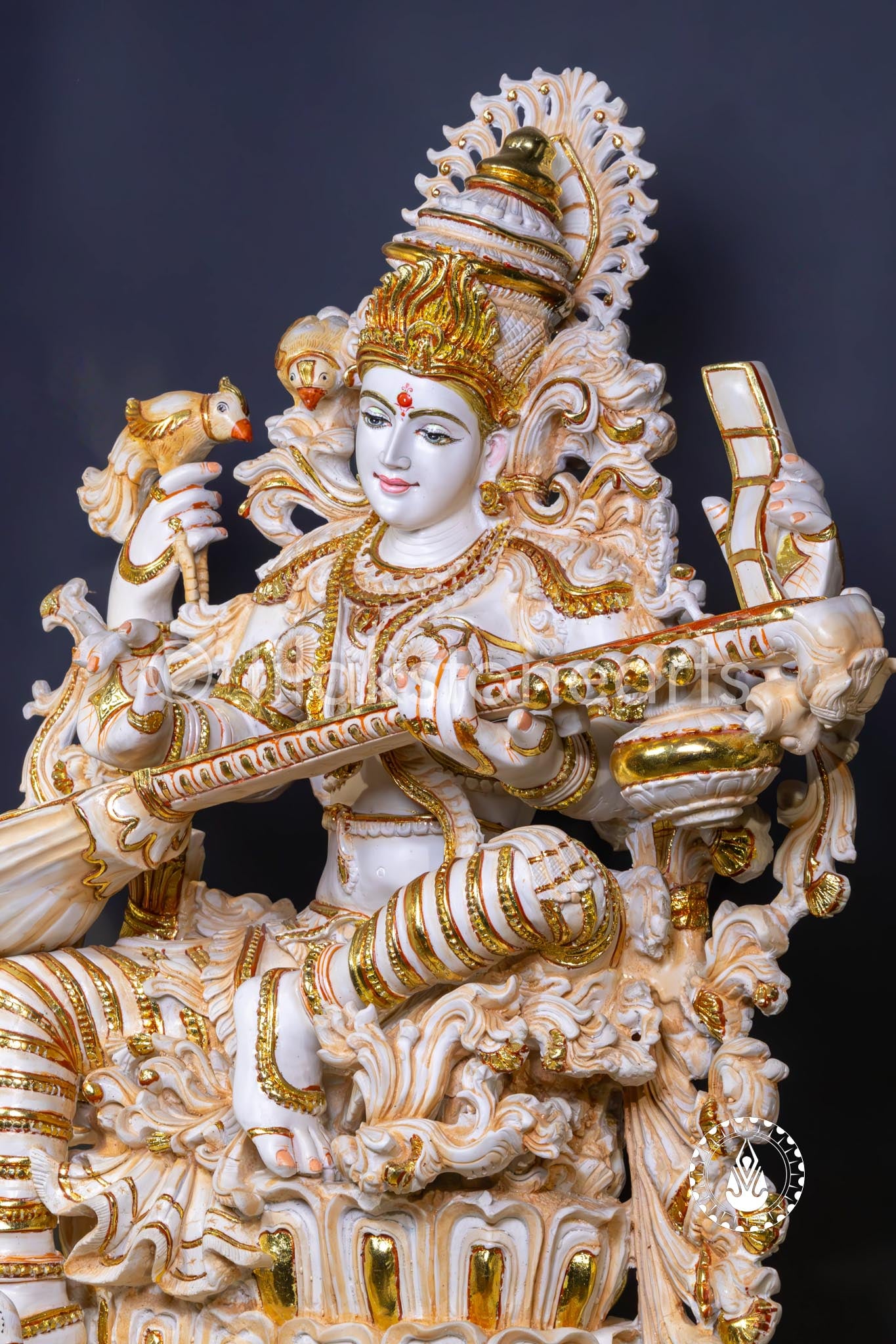 Saraswati Maa 34" | Cultured Marble