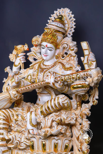 Saraswati Maa 34" | Cultured Marble
