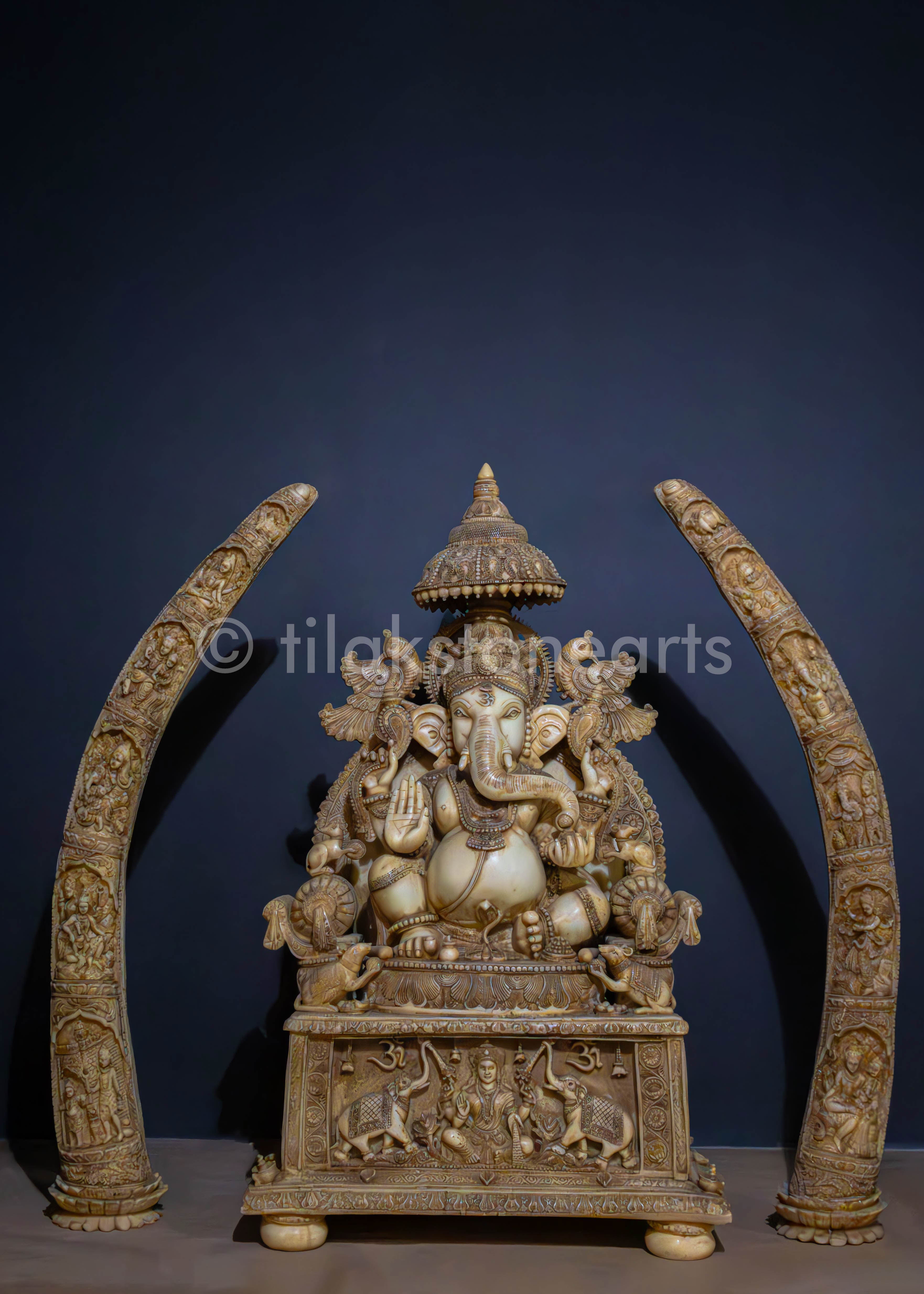Holy Siddhivinayak Leela 34" | Cultured Marble