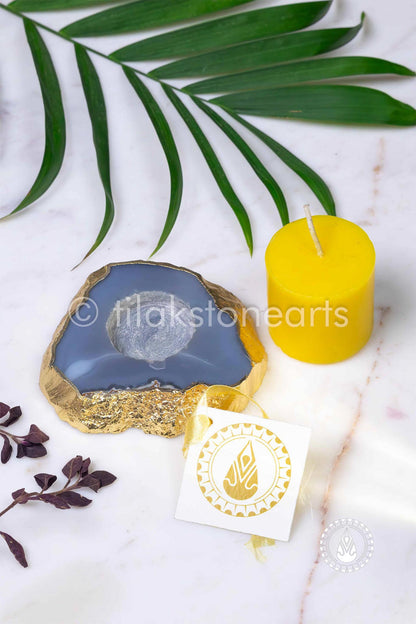 Candle Holder 6" | Agate Stone