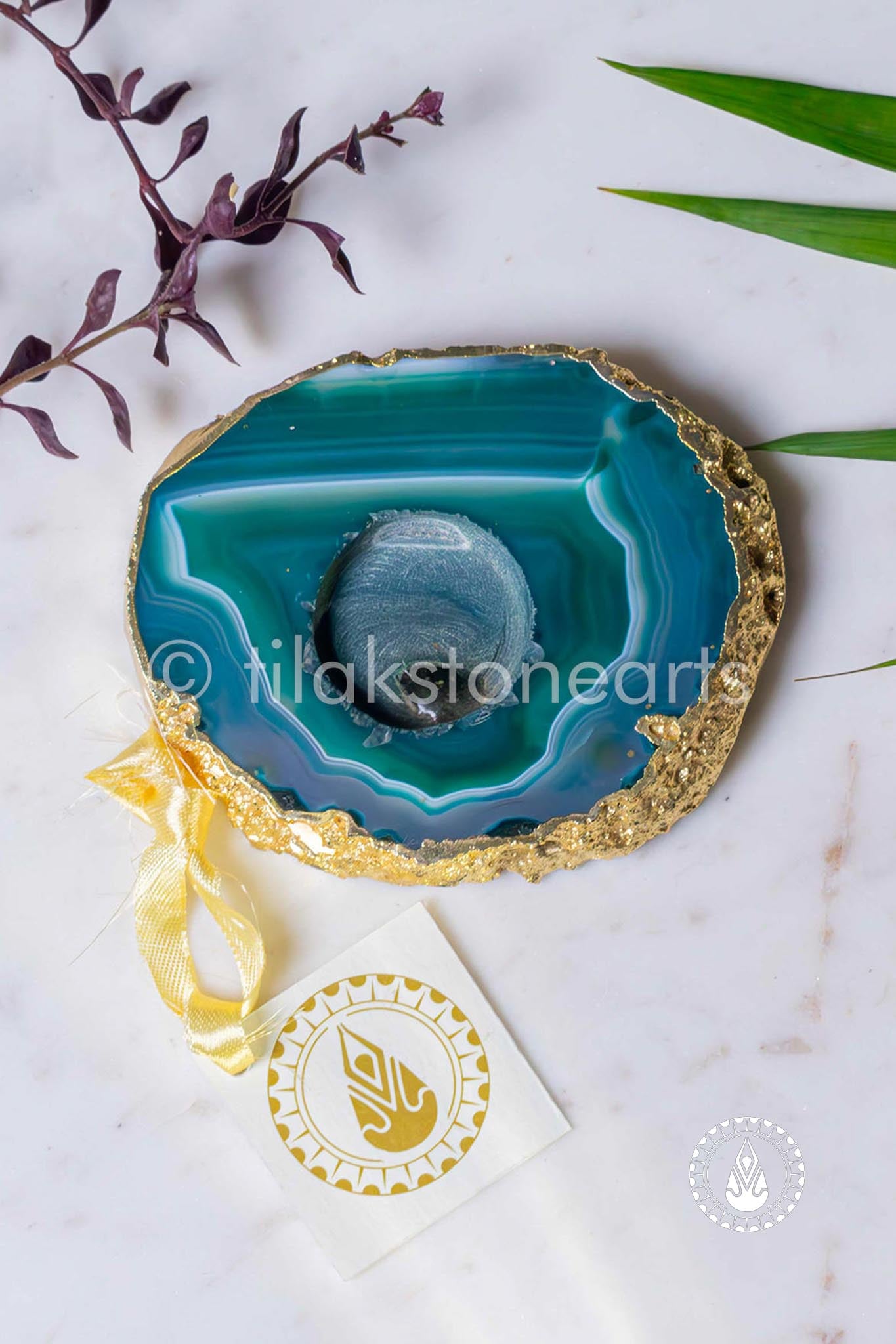 Candle Holder 6" | Agate Stone