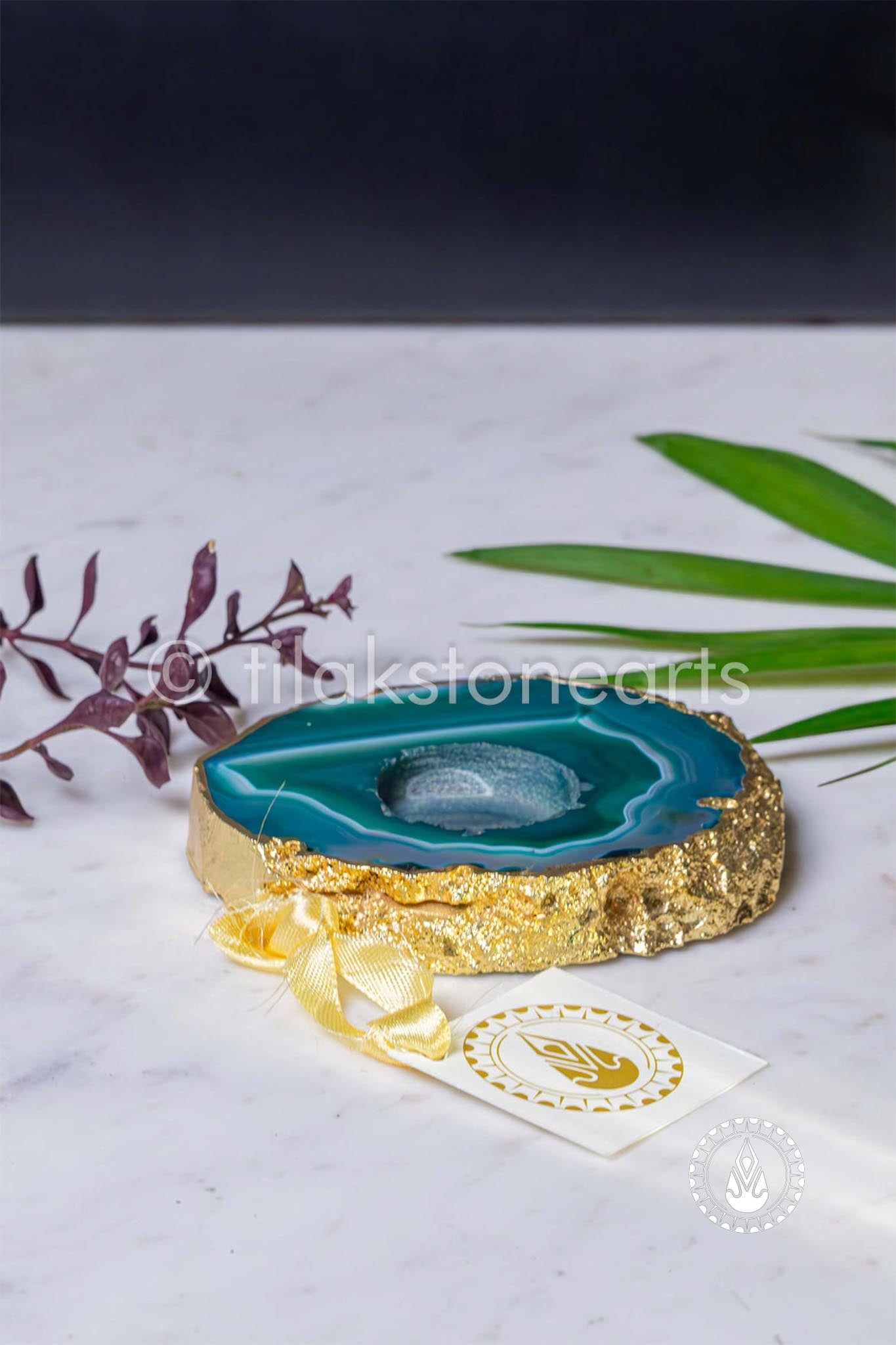 Candle Holder 6" | Agate Stone