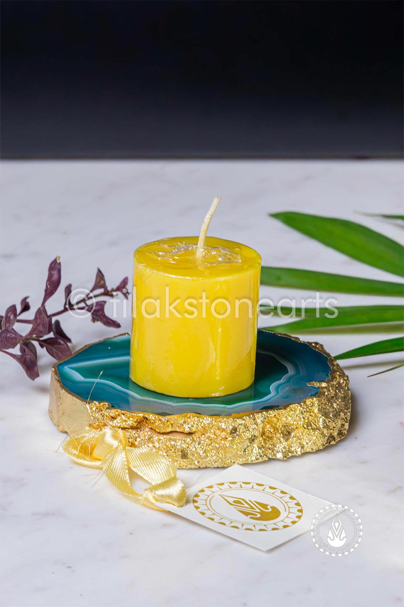Candle Holder 6" | Agate Stone