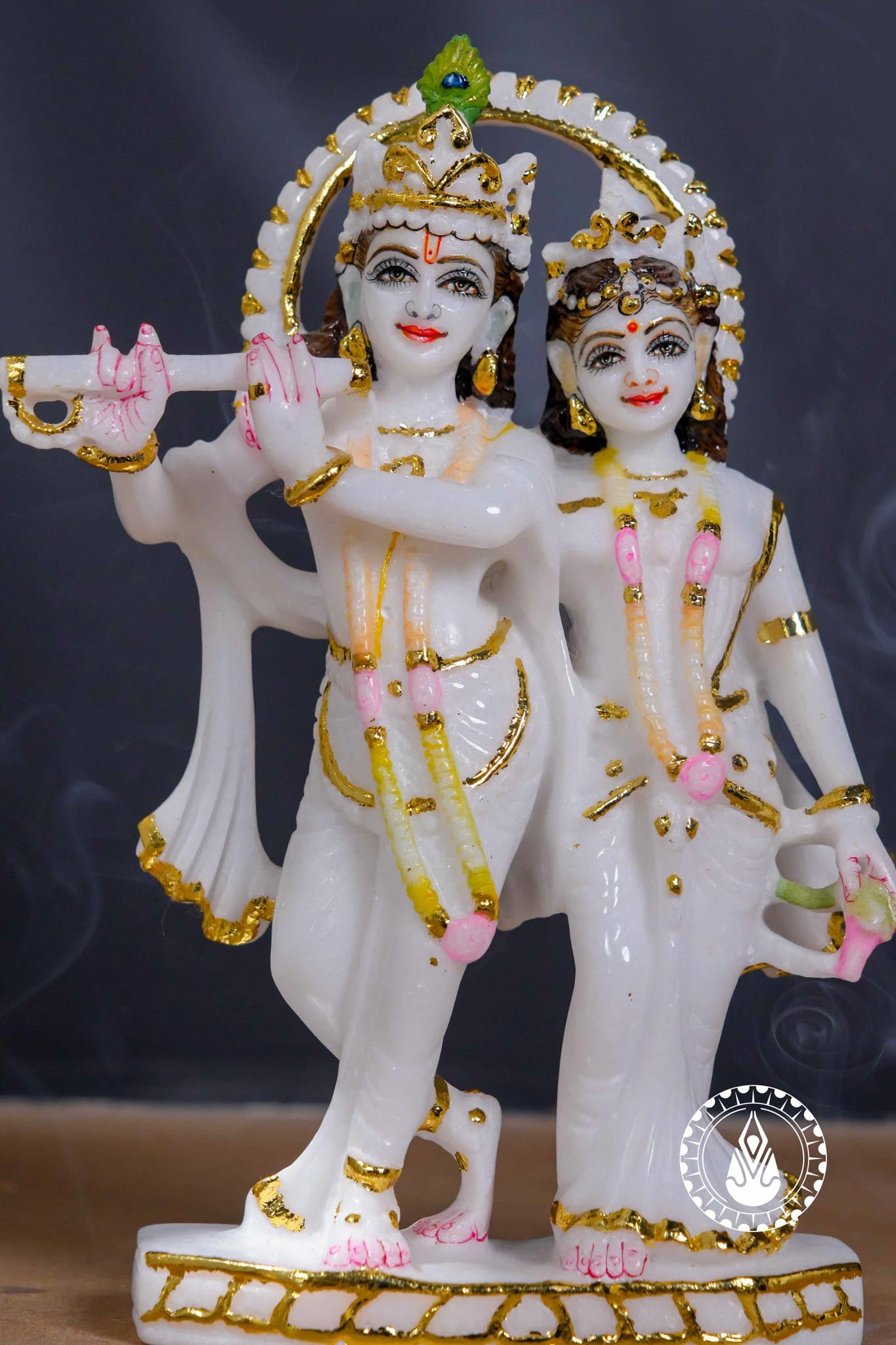 Radha Krishna Jugal Jodi 9" | Swiss White (Imported)