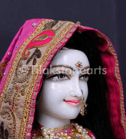 Radha Krishna 24" Vietnam Pure White Marble Idol
