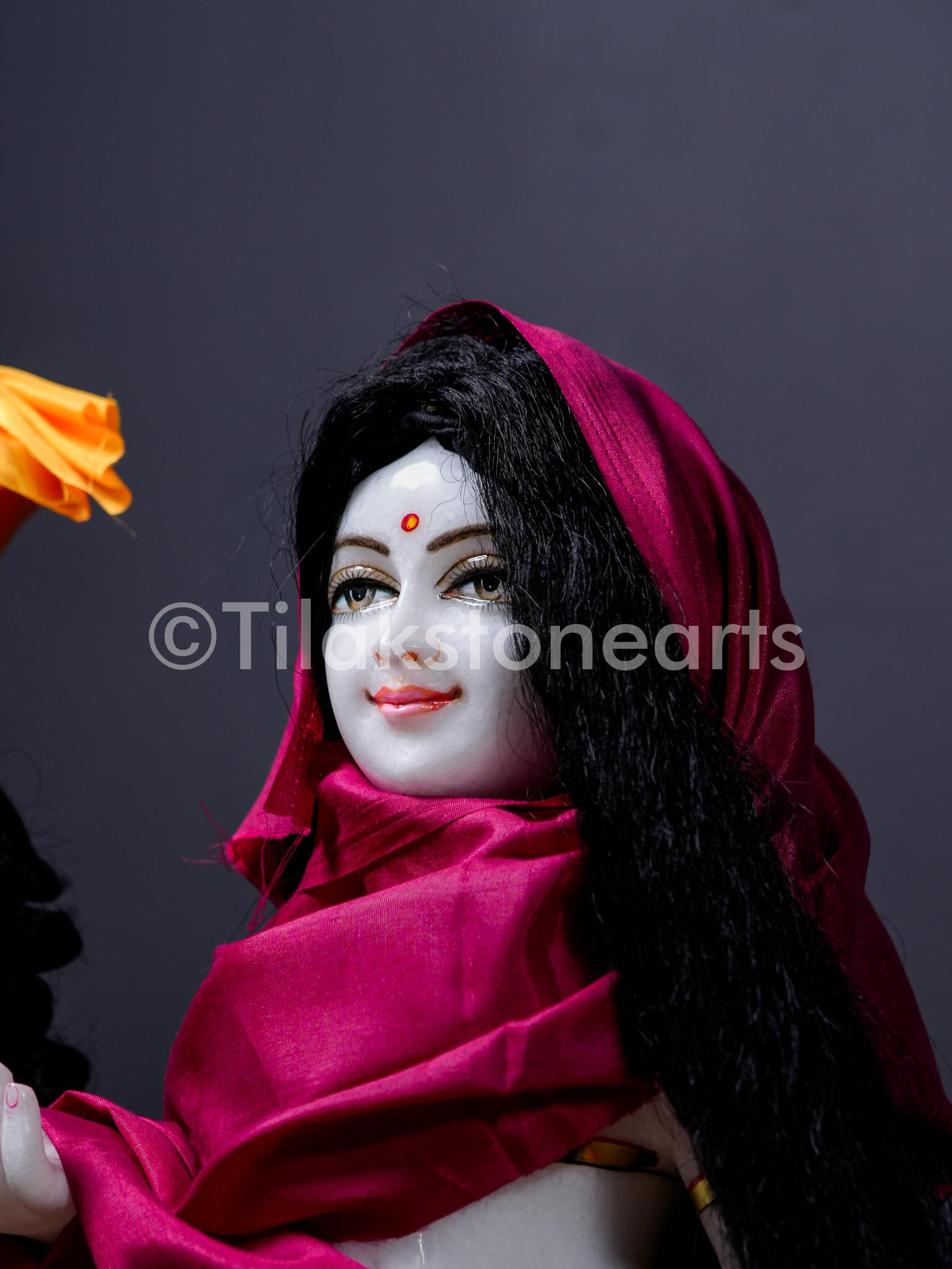 Isckon Radha Krishna 24" Vietnam Pure White & Natural Black Marble Idol