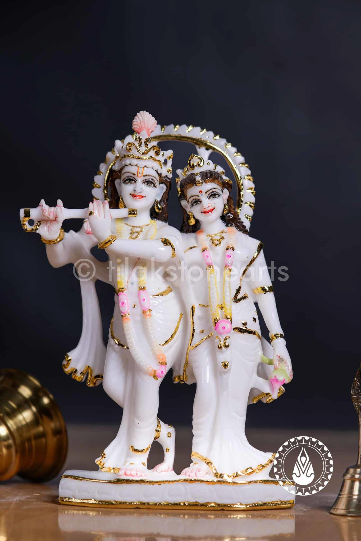 Radha Krishna Jugal Jodi 9" | Swiss White (Imported)