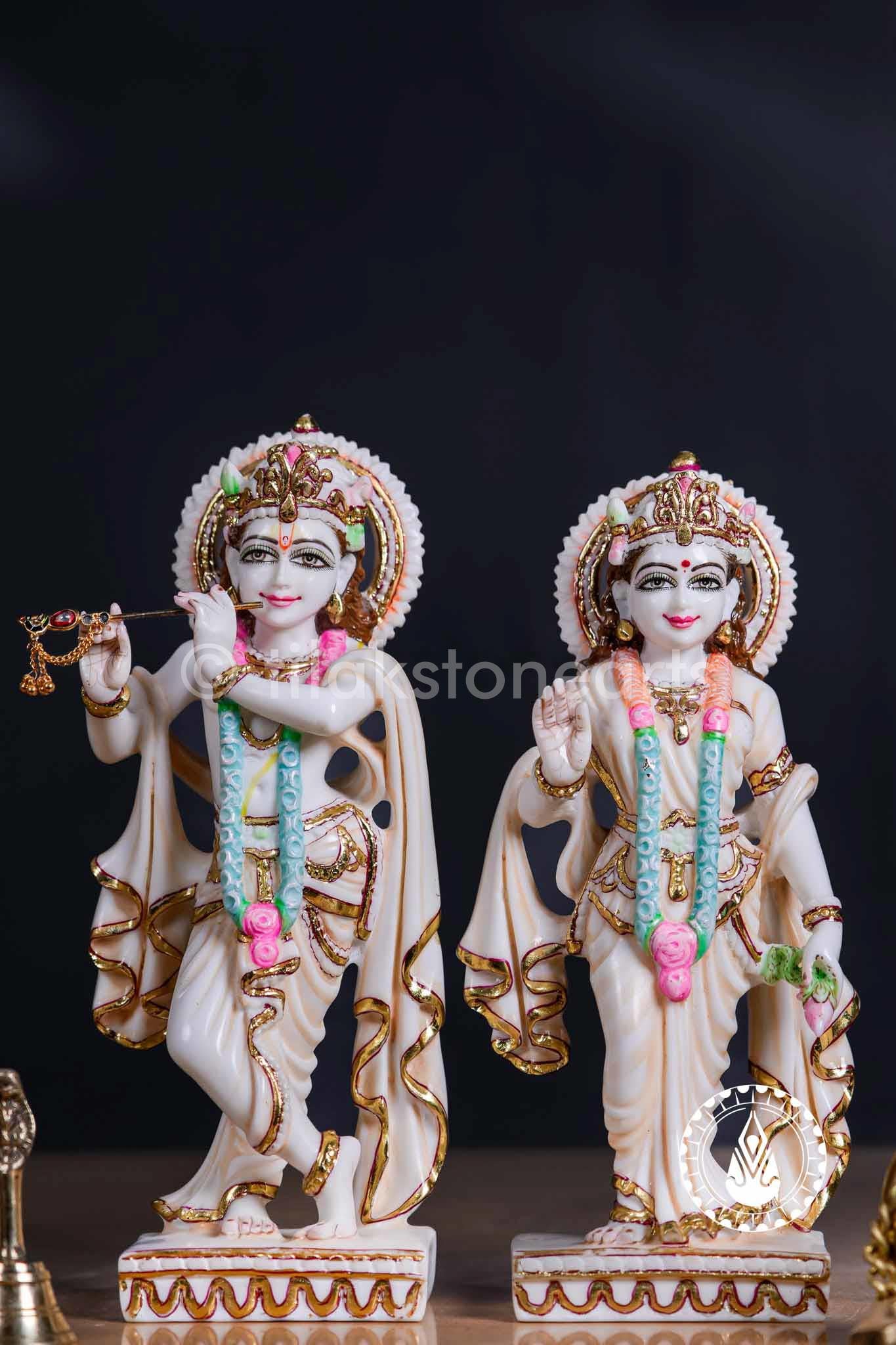Radha Krishna 12" | Cultured Marble