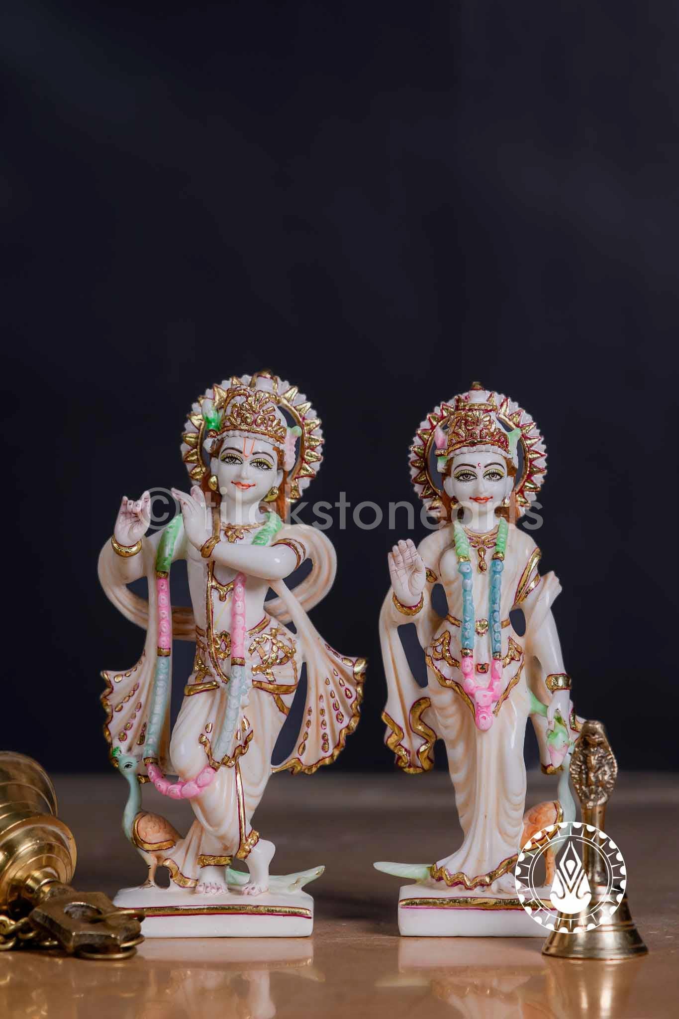 Radha Krishna 9" | Cultured Marble