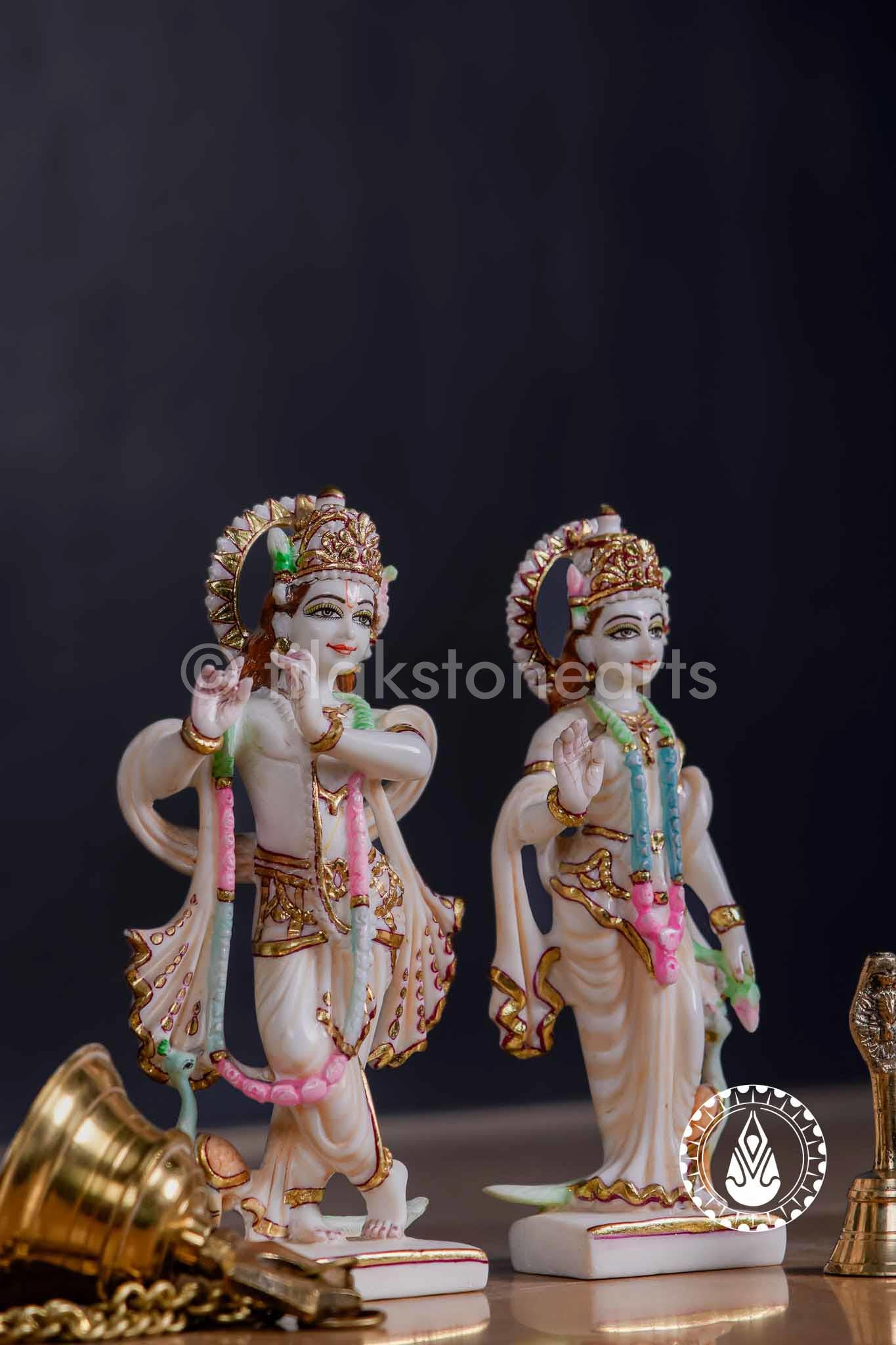 Radha Krishna 9" | Cultured Marble