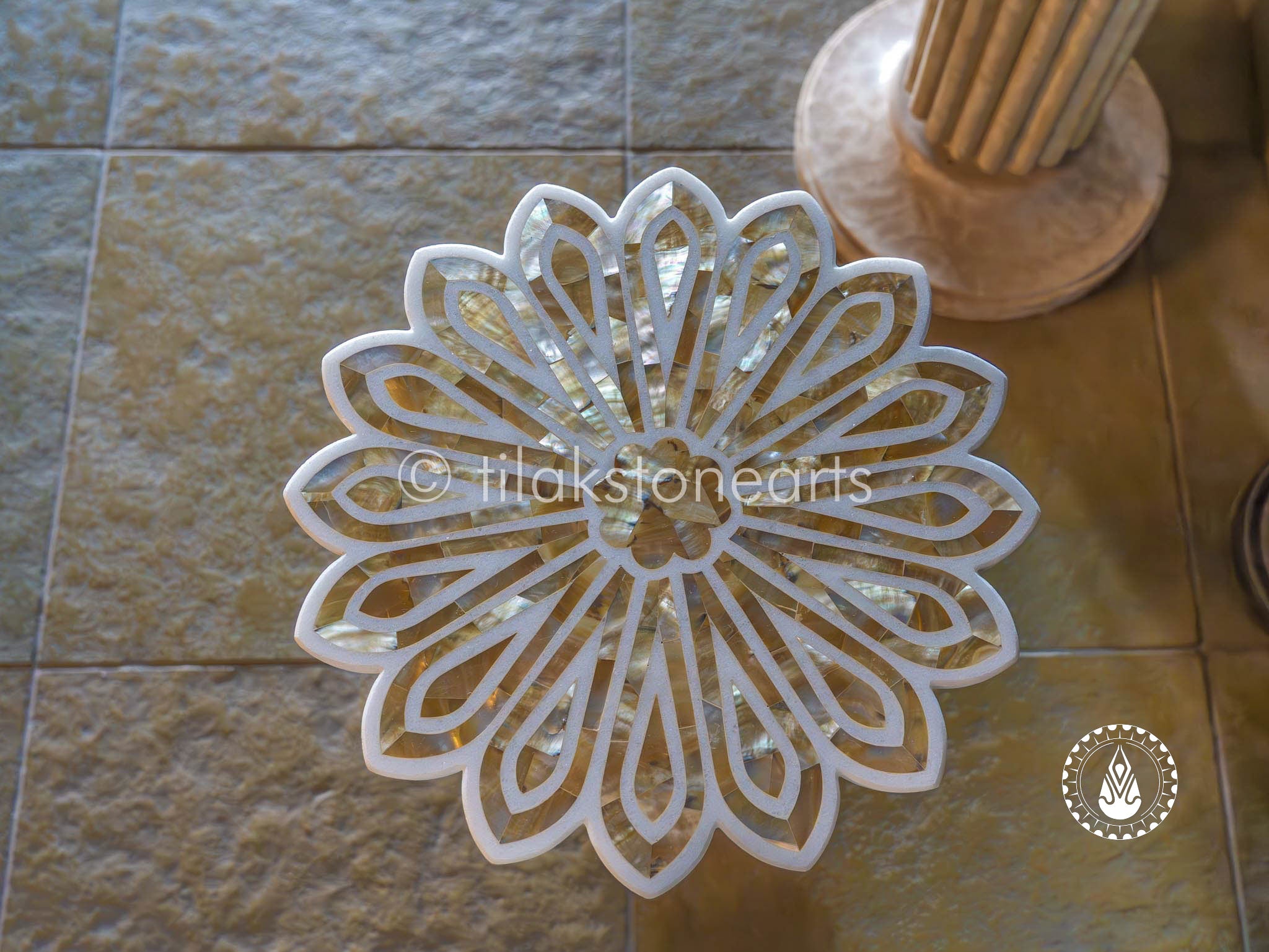 MOP Inlay Side Table 16"