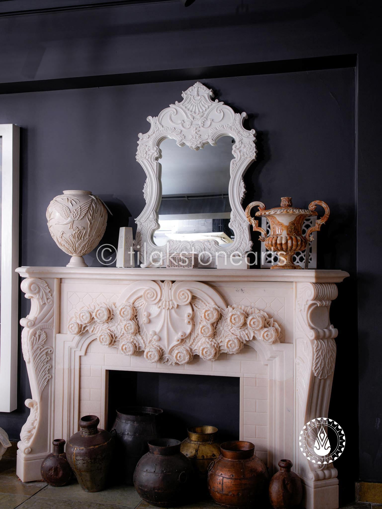 The Pink Blossom fireplace 47" | Pink Makrana