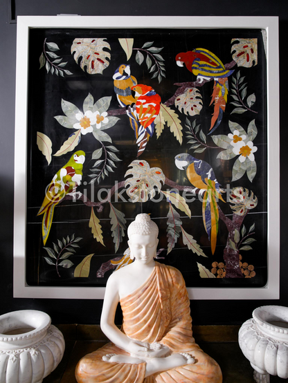 Buddha 34” Vietnam Pure Cultured Marble Idol