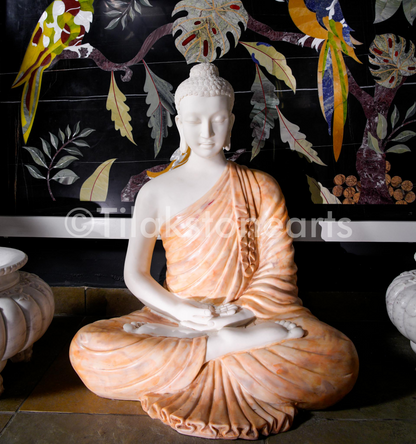 Buddha 34” Vietnam Pure Cultured Marble Idol
