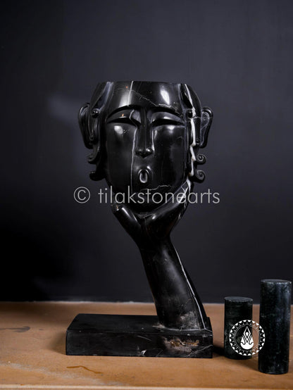 The Midnight Face 16" | Mid Night Black Stone