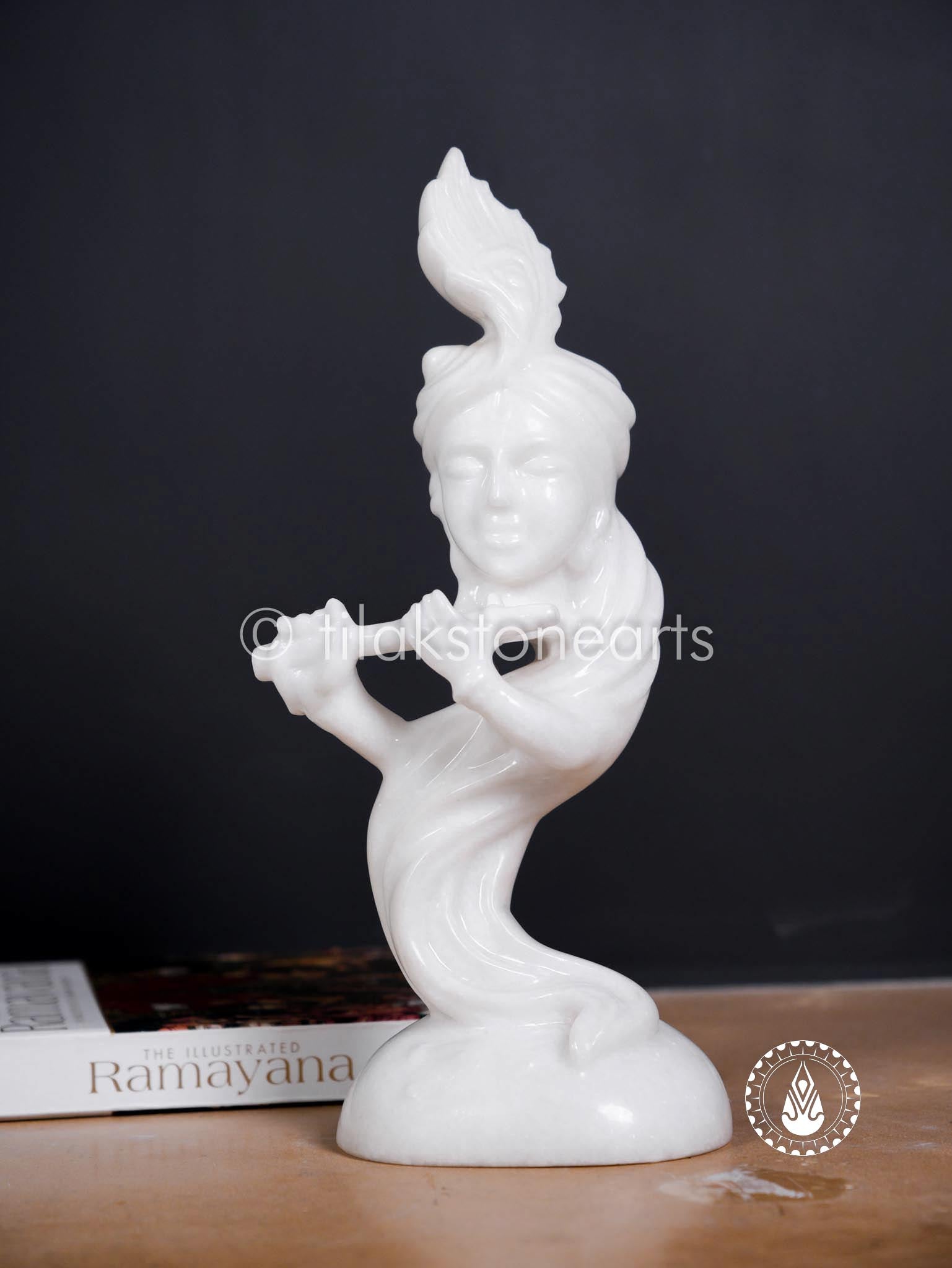 Floating Krishna 14" | Swiss White (Imported)