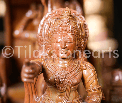 Lord Krishna Rath 28” Oakwood Natural Stone Idol