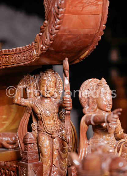 Lord Krishna Rath 28” Oakwood Natural Stone Idol