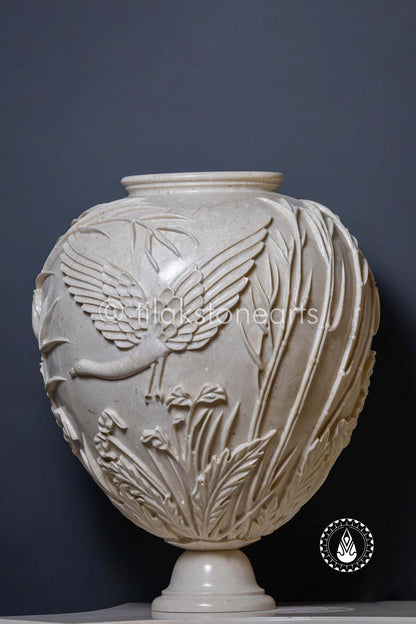 Amazonian Vase 15" | Botticino Marble