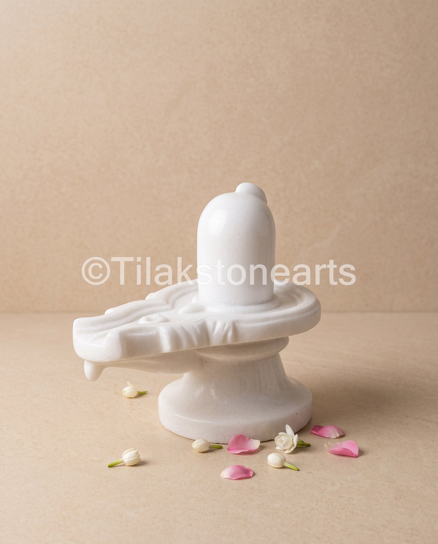 Shiva Mukha Shivlingum 9" Vietnam Pure White Marble