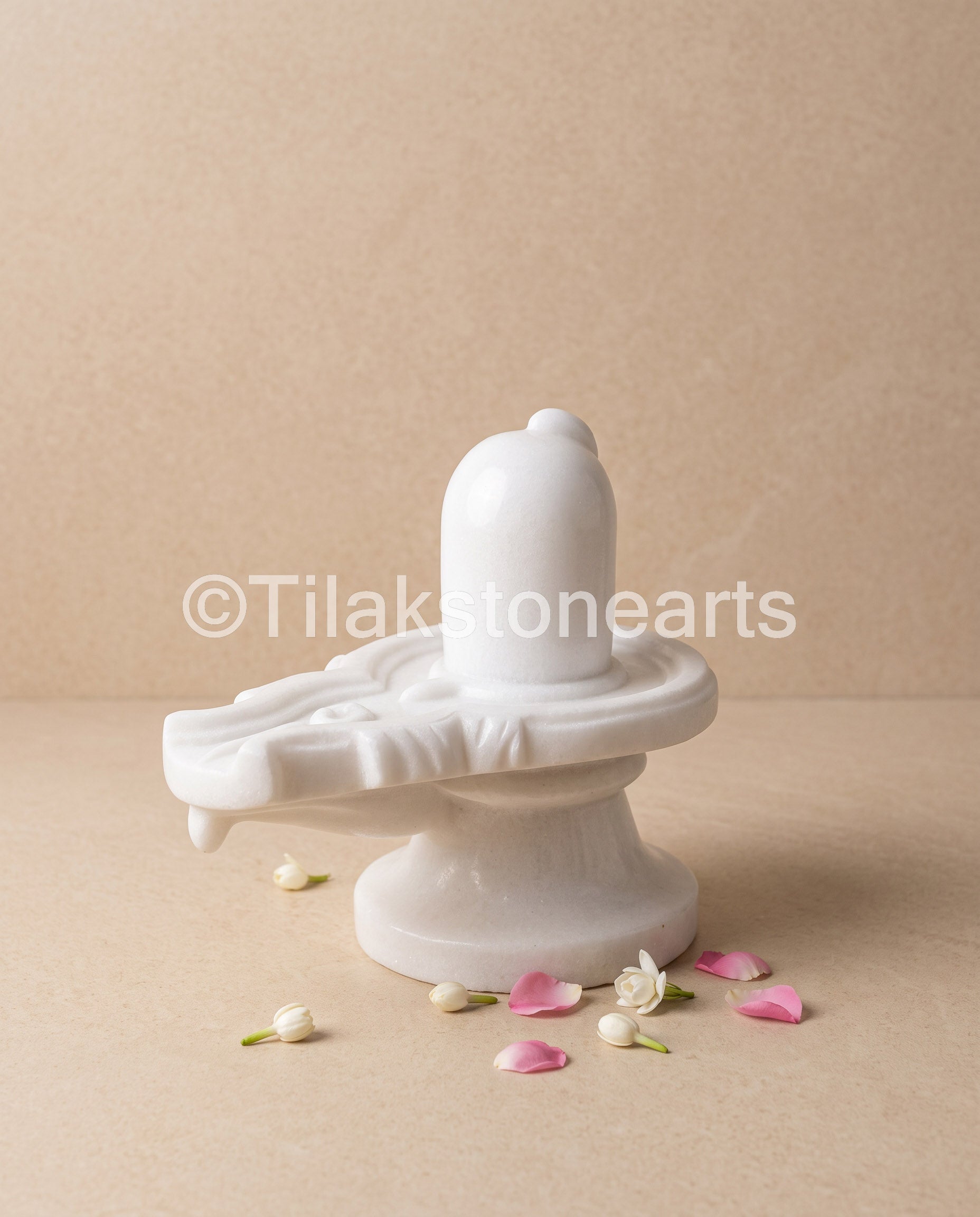 Shiva Mukha Shivlingum 9" Vietnam Pure White Marble