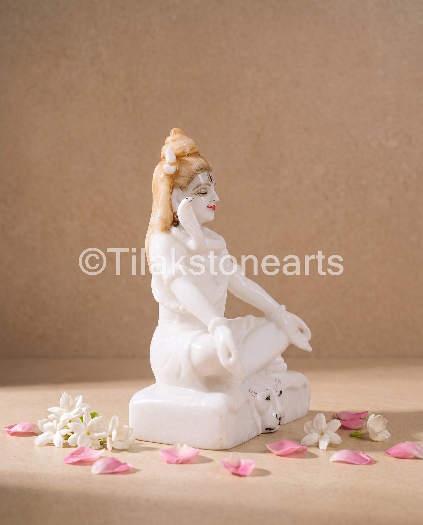 Lord Yogi Shiva 9" Vietnam Pure White Marble Idol