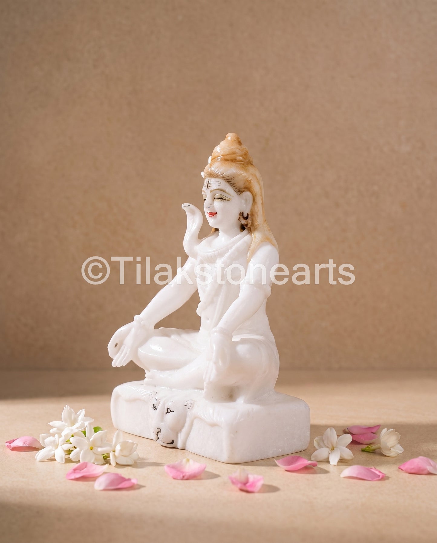 Lord Yogi Shiva 9" Vietnam Pure White Marble Idol