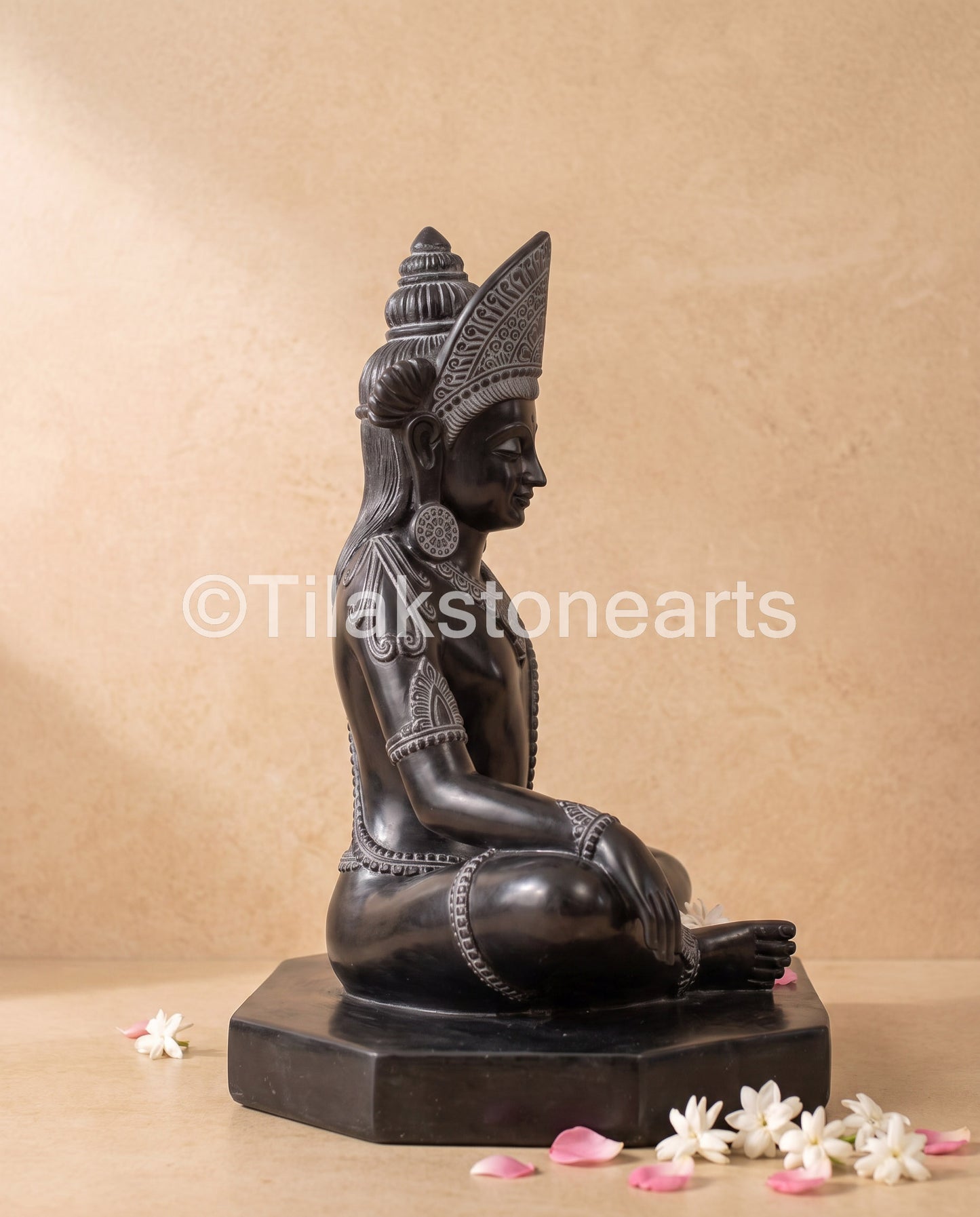 Divine Gautam Buddh 27" Pure Natural Black Stone Idol