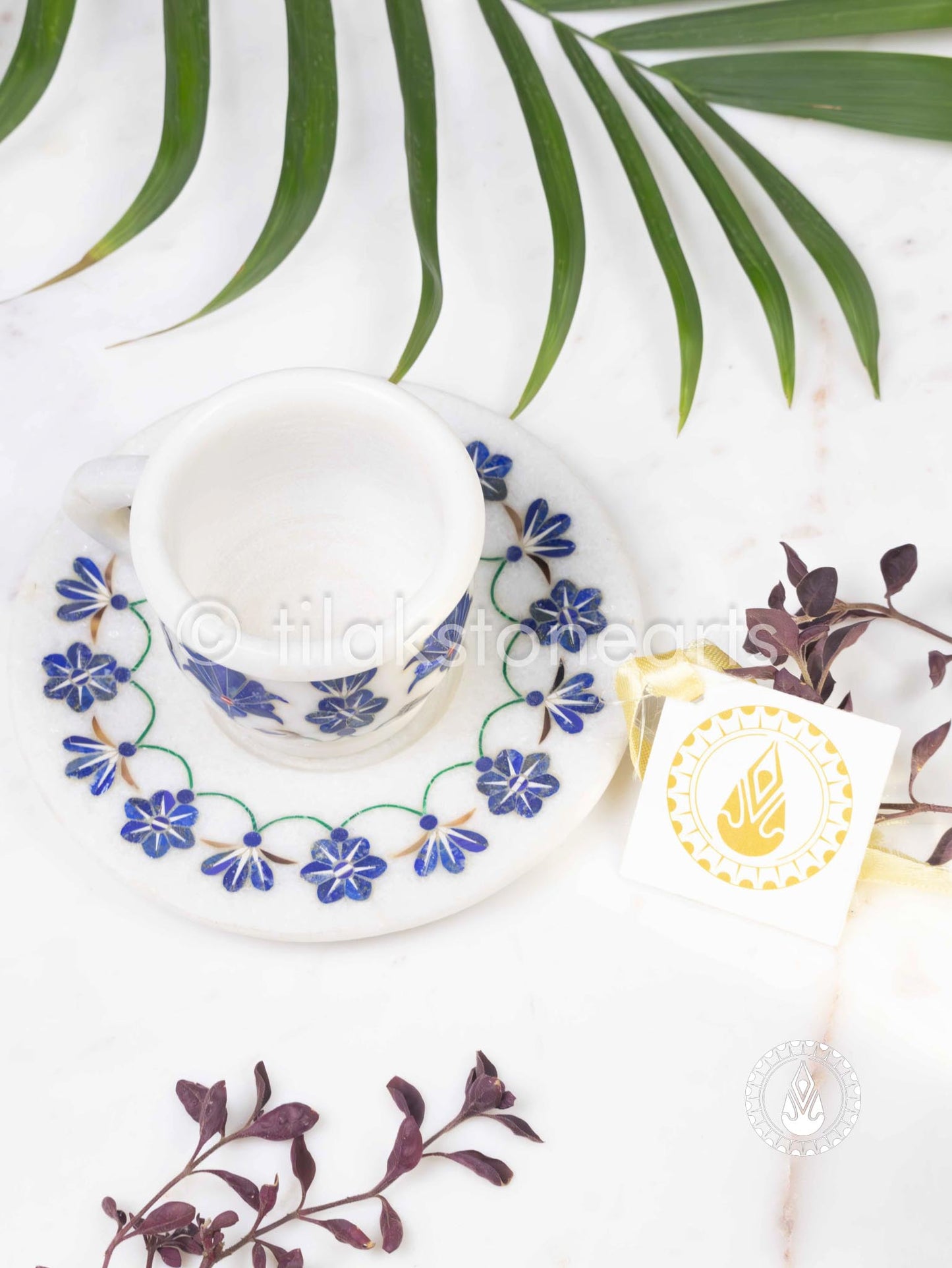 Cup Plate Set 3" | Inlay Stones