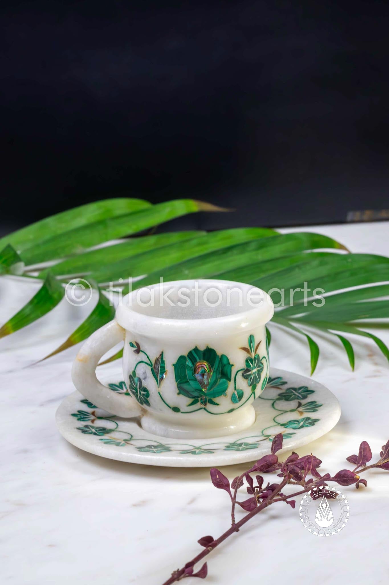 Cup Plate Set 3" | Inlay Stones
